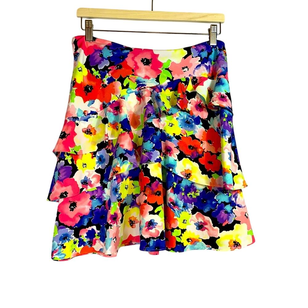 Ralph Lauren Colorful Bright Floral Ruffled Shirt Size 6P V0425
